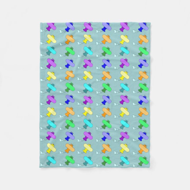 Airplanes Fleece Blanket (Front)