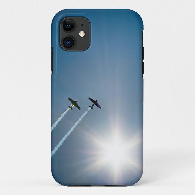 Airplanes Flying on Blue Sky with Sun. Case-Mate iPhone Case (Back)