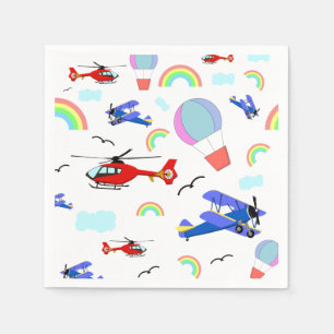 Airplanes, Helicopters, & Balloons Napkin