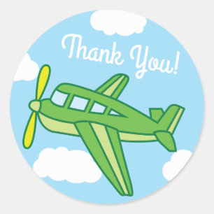 Airplanes Jets Cute Kid's Birthday Party Classic Round Sticker