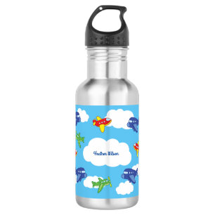 Airplanes Jets Cute Kids Water Bottle with Name