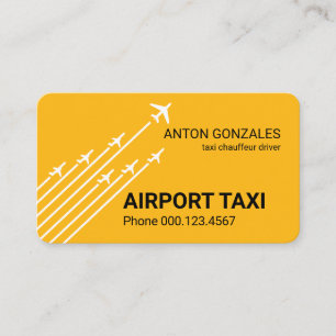 Airplanes Liftoff Yellow Taxi Cab Business Card