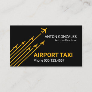 Airplanes Liftoff Yellow Taxi Cab Business Card
