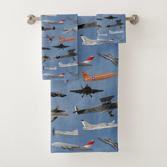 AIRPLANES ON A CAROLINA BLUE SKY BATH TOWEL SET (Insitu)