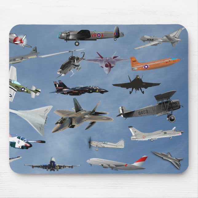 AIRPLANES ON A CAROLINA BLUE SKY MOUSE PAD (Front)