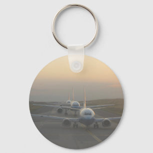 Airplanes on a Runway Keychain