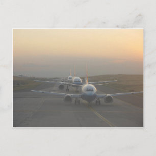Airplanes on a Runway Postcard