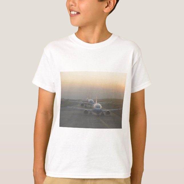 Airplanes on a Runway T-Shirt (Front)