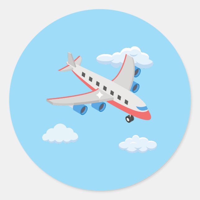 Airplanes Party Collection! Classic Round Sticker (Front)