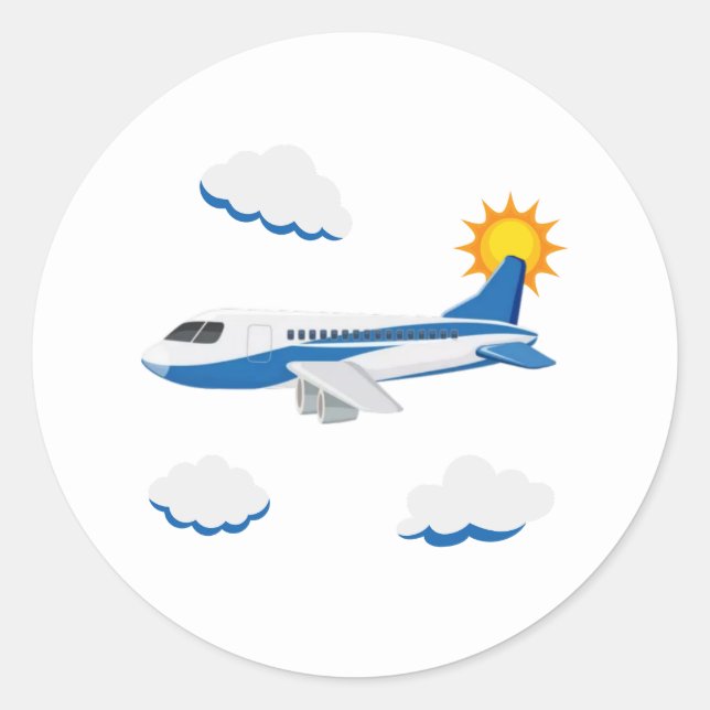 Airplanes Party Collection! Classic Round Sticker (Front)