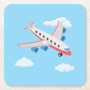 Airplanes Party Collection! Square Paper Coaster