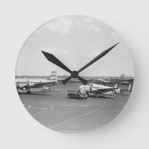 Airplanes Round Clock