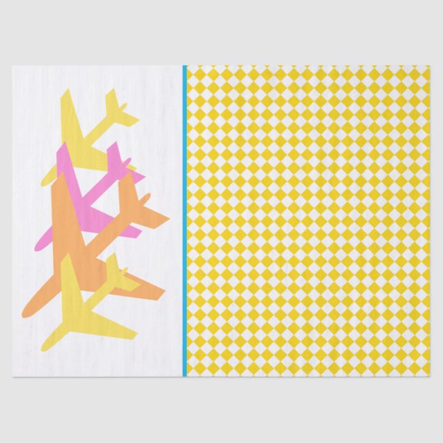 Airplanes Travel Pilot Flight Attendant Fun Tissue Paper (Front)