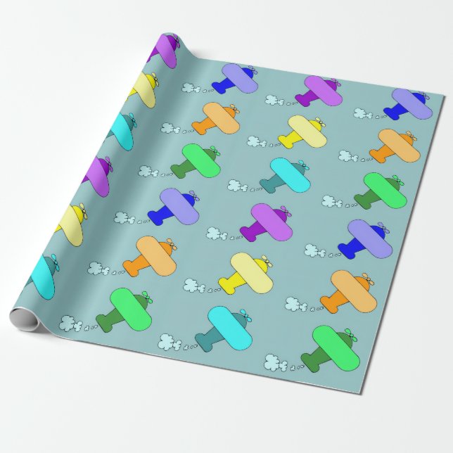 Airplanes Wrapping Paper (Unrolled)