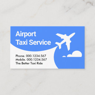 Airport Airplane Taxi Blue Skies Business Card