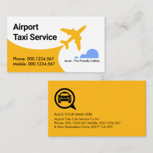 Airport Airplane Taxi Blue Sky Business Card