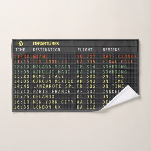 Airport Board (customizable) Bath Towel Set