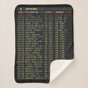 Airport Board (customizable) Sherpa Blanket
