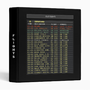 Airport Board Flights (customizable) Binder