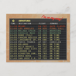 Airport Board Postcard (all text customizable!)