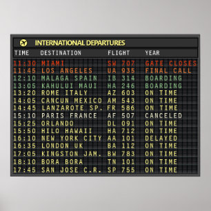 Airport Board (text customizable, headline too) Poster