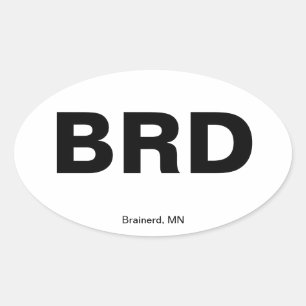 Airport Code - Brainerd, Minnesota Oval Sticker