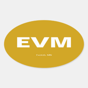 Airport Code - Eveleth, Minnesota Oval Sticker
