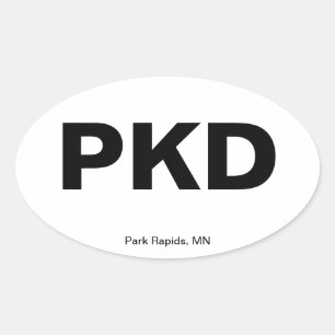 Airport Code - Park Rapids, Minnesota Oval Sticker