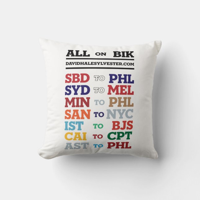 Airport Code pillow (Front)