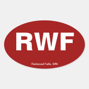 Airport Code - Redwood Falls, Minnesota Oval Sticker