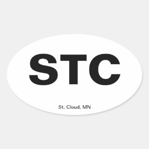 Airport Code - St. Cloud, Minnesota Oval Sticker