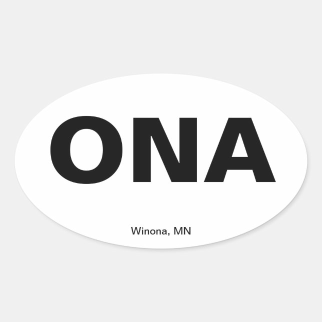 Airport Code - Winona Minnesota Oval Sticker (Front)