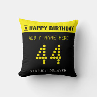 Airport Flight Board Birthday Throw Pillow