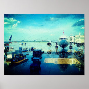 Airport in Rain  Poster