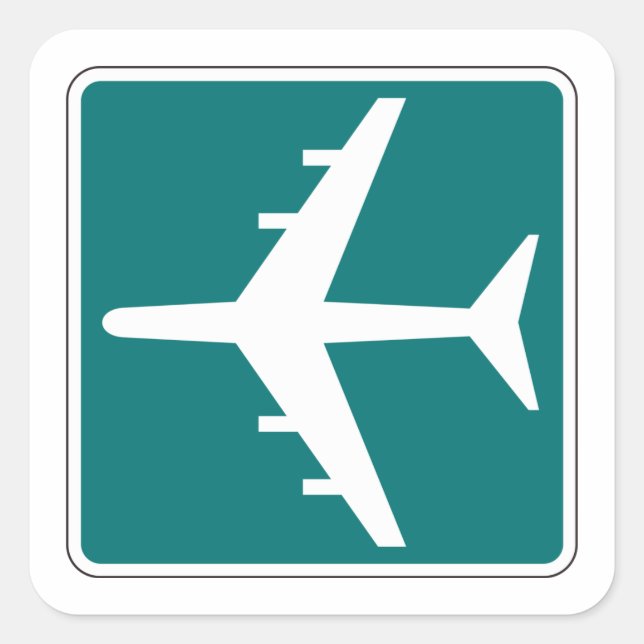 Airport Symbol Sign Airplane Travel Icon  Square Sticker (Front)