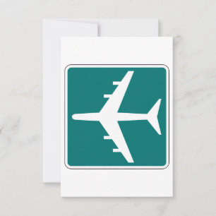 Airport Symbol Sign Airplane Travel Icon  Thank You Card
