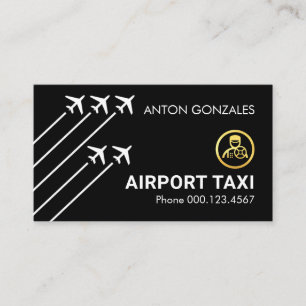 Airport Taxi Airplanes Runway Business Card