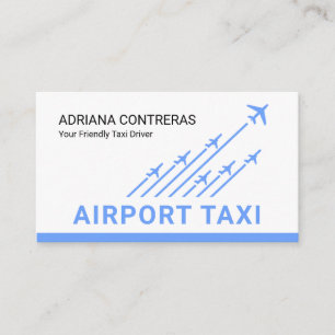 Airport Taxi Blue Airplanes Liftoff Business Card