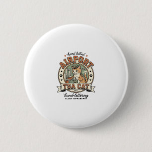 Airport TSA Cat Airport TSA Cat Vintage Vector Art 2 Inch Round Button
