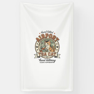 Airport TSA Cat Airport TSA Cat Vintage Vector Art Banner