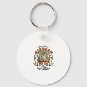 Airport TSA Cat Airport TSA Cat Vintage Vector Art Keychain