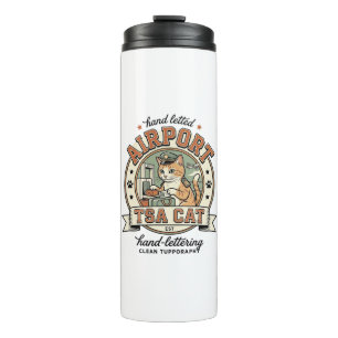 Airport TSA Cat Airport TSA Cat Vintage Vector Art Thermal Tumbler