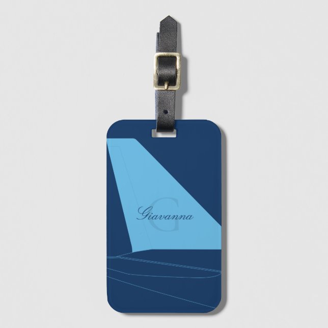 Airpplane Tail Fin Luggage Tag (Front Vertical)