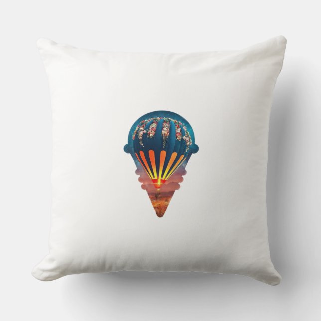 airship-a balloon between the fields Throw Pillow (Front)
