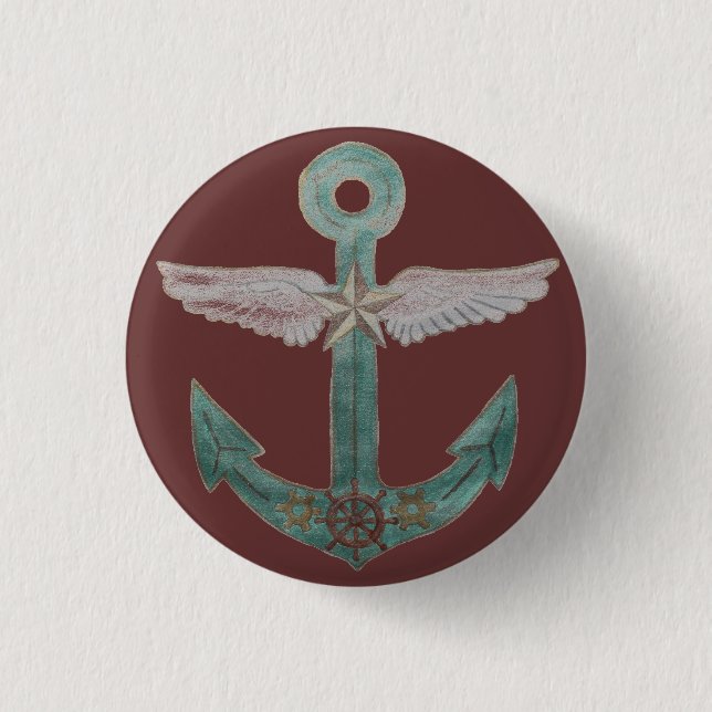 Airship Anchor 1 Inch Round Button (Front)