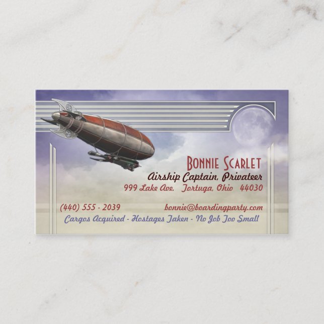Airship Captain Business Cards (Front)