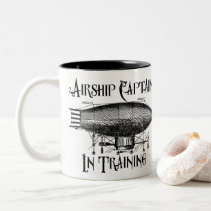 Airship Captain in Training, Steampunk Two-Tone Coffee Mug