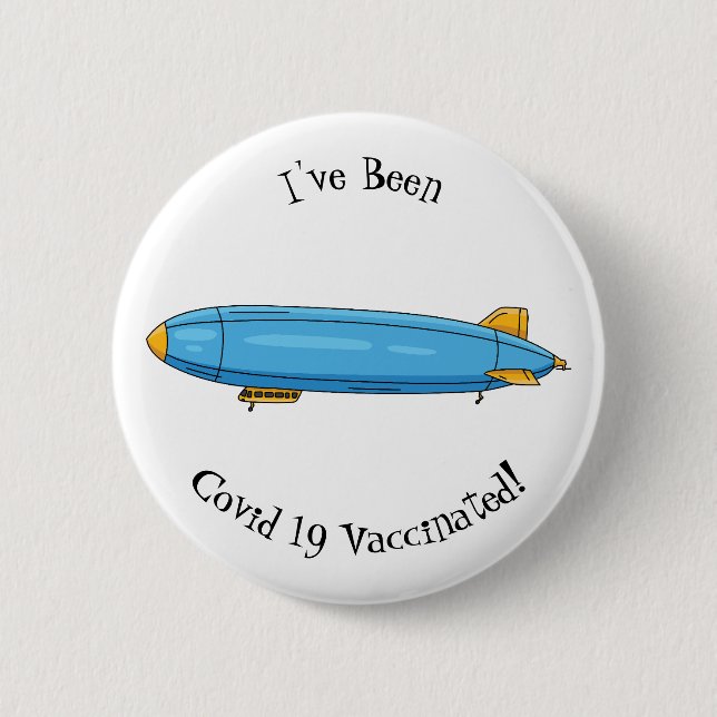 Airship cartoon illustration 2 inch round button (Front)