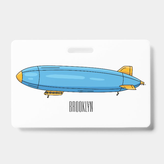 Airship cartoon illustration  badge (Front)