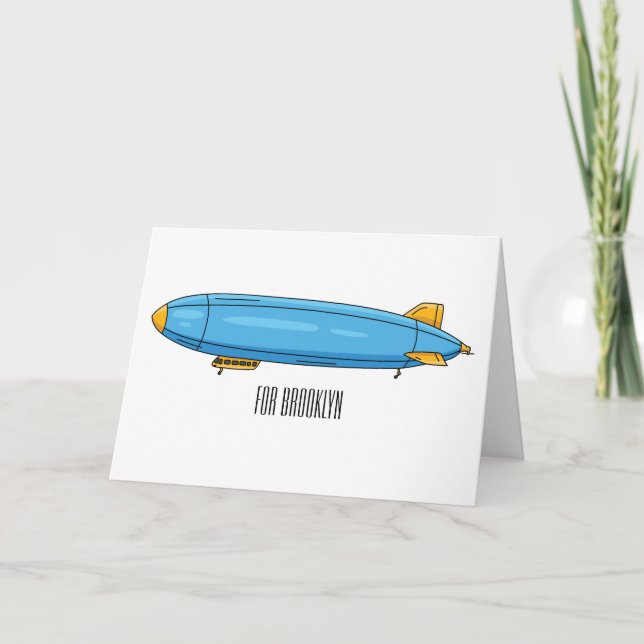 Airship cartoon illustration  card (Front)